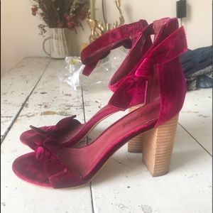 Jeffrey Campbell velvet ankle strap heel bow
